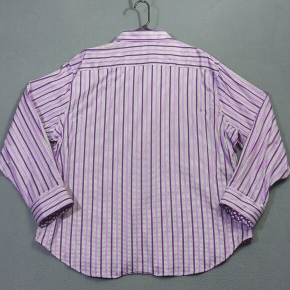 Robert Graham Shirt Men's 4XL Purple Flip Cuff Long Sleeve Button Up - Picture 9 of 11